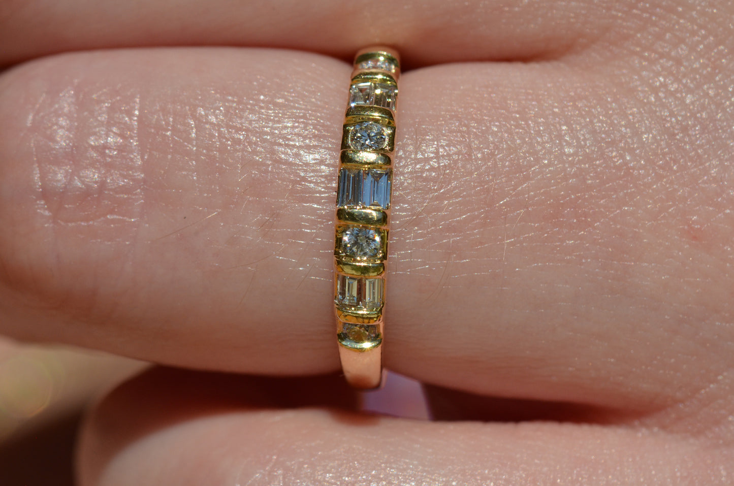 Scintillating Mixed Cut Diamond Band