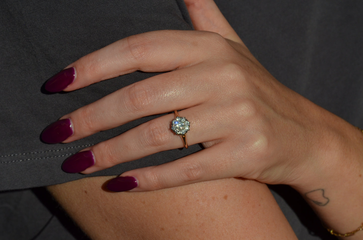 Scintillating Vintage Old Euro Cluster Ring