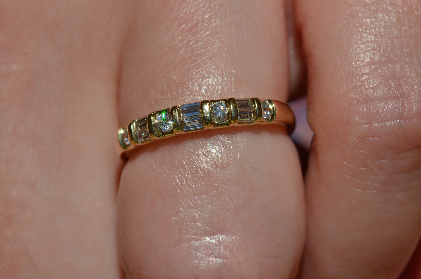 Scintillating Mixed Cut Diamond Band