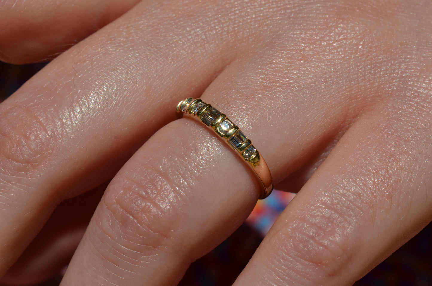 Scintillating Mixed Cut Diamond Band