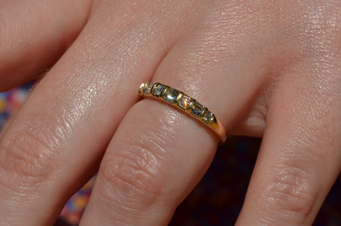 Scintillating Mixed Cut Diamond Band