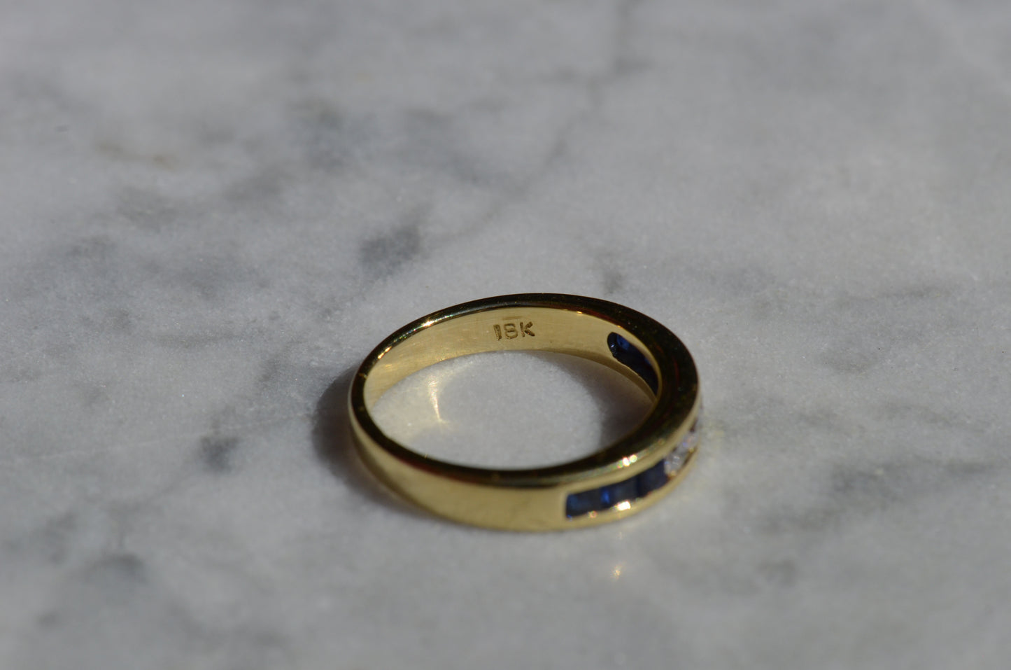 Sapphire and Diamond Half Eternity