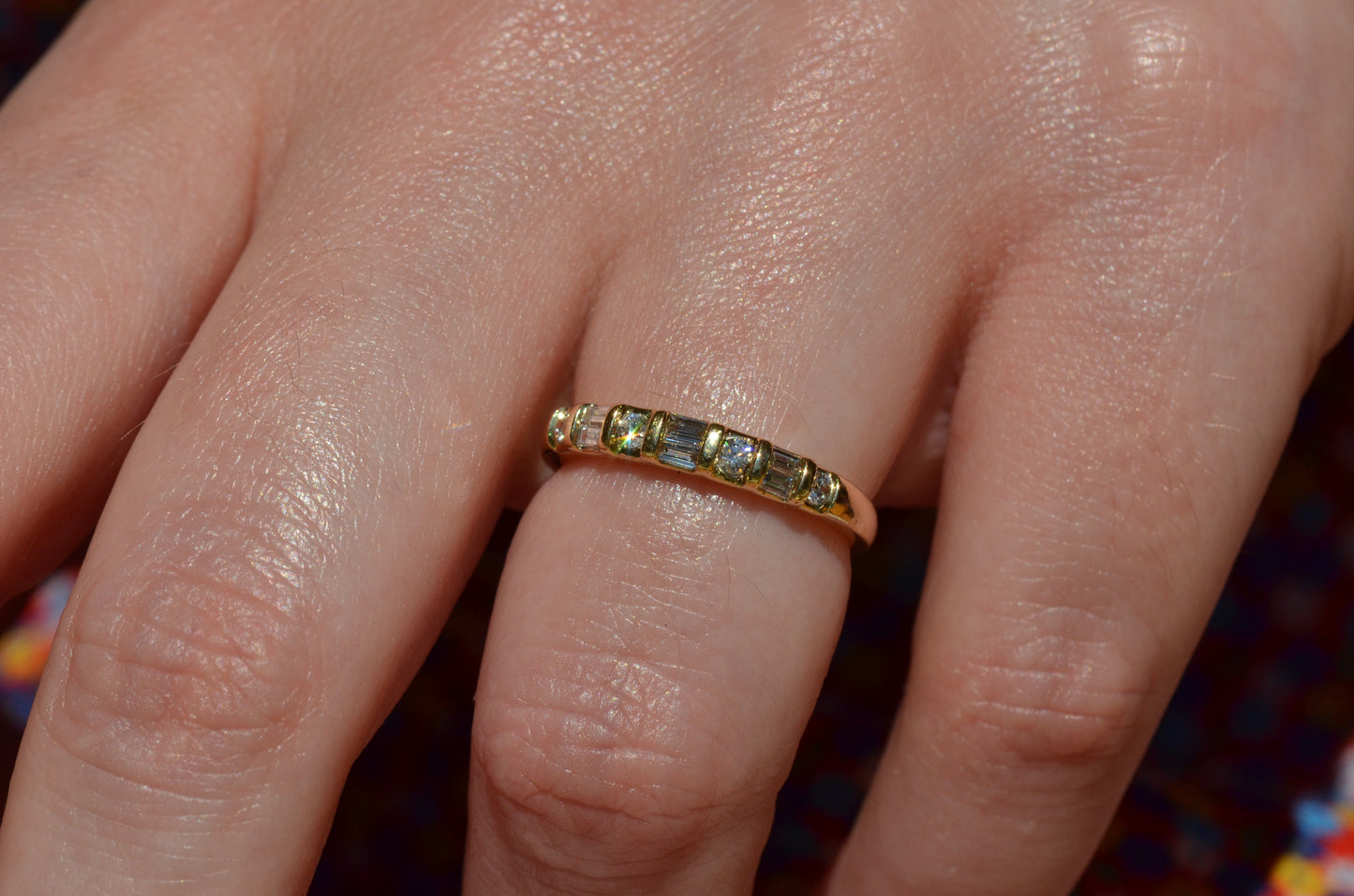 Scintillating Mixed Cut Diamond Band