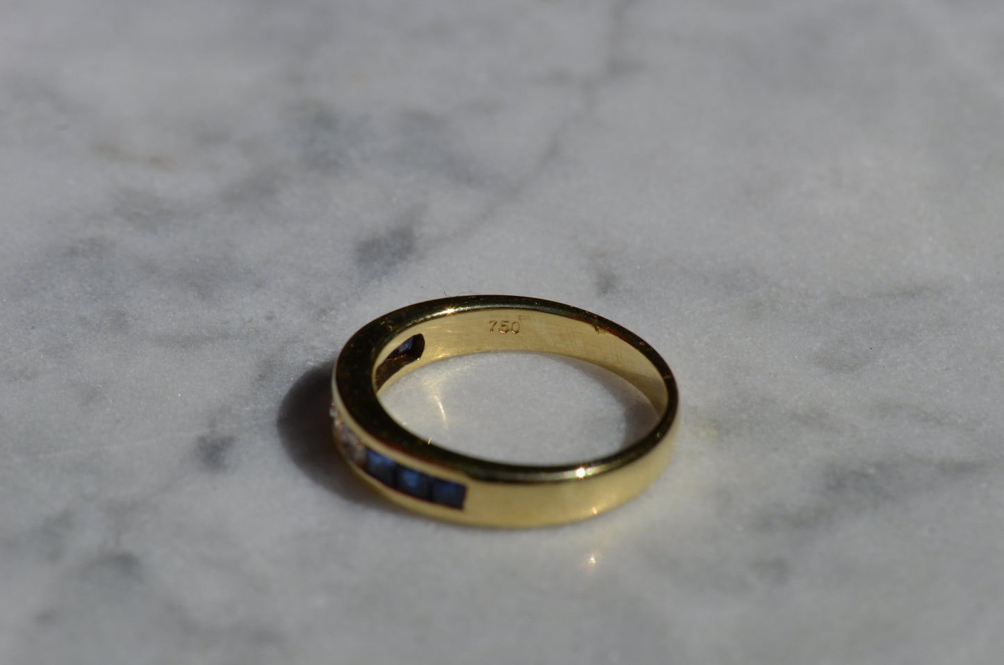 Sapphire and Diamond Half Eternity