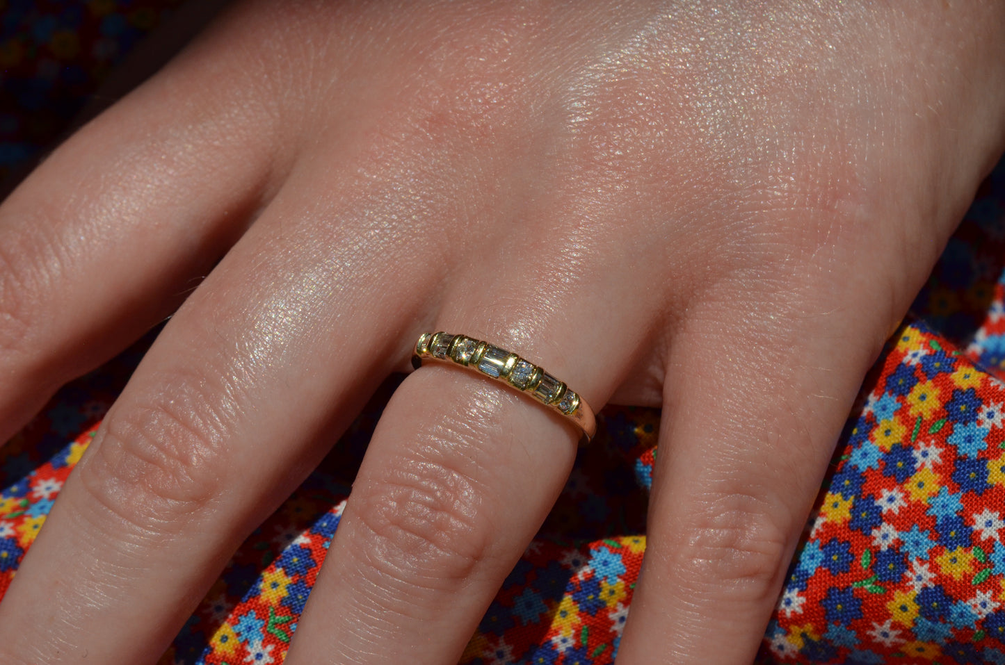 Scintillating Mixed Cut Diamond Band