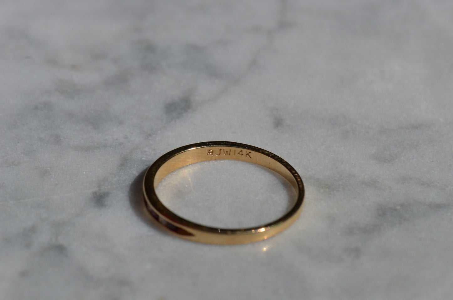 Ruby and Diamond Half Eternity Band