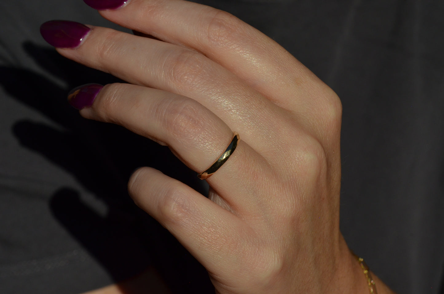 Vintage Faceted Gold Band