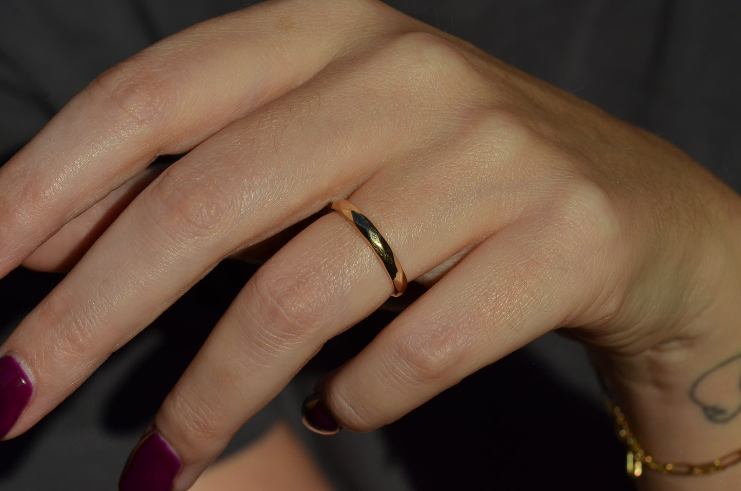 Vintage Faceted Gold Band