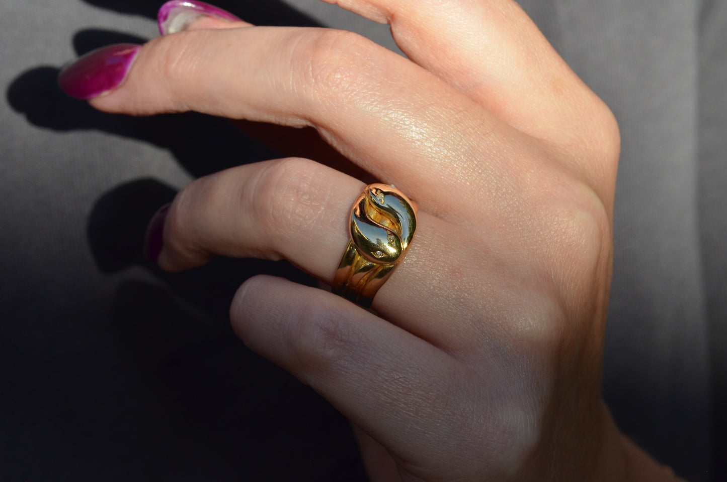 Chunky Antique Twin Snake Ring