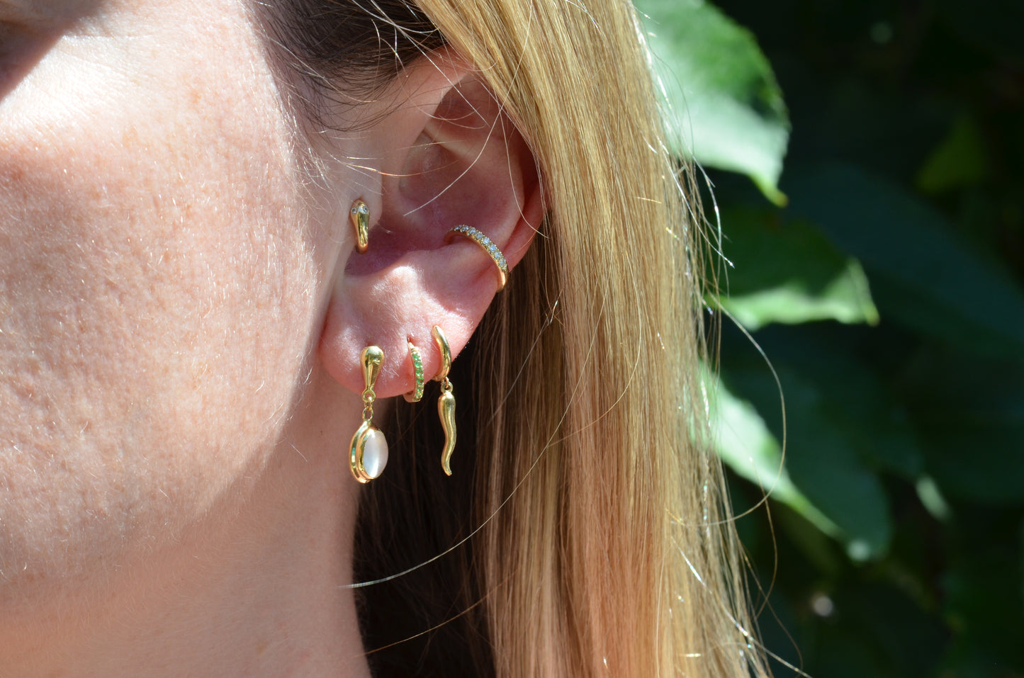 Glowing Moonstone Drop Studs