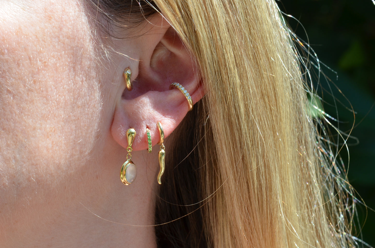 Glowing Moonstone Drop Studs