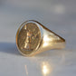 Heavy Midcentury Crest Signet Ring
