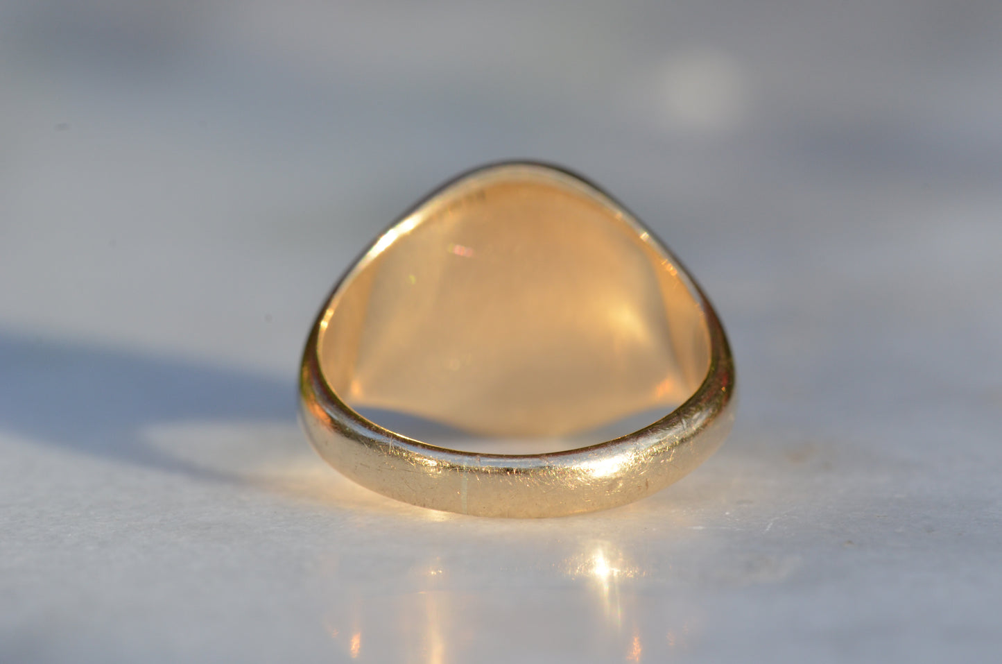 Heavy Midcentury Crest Signet Ring