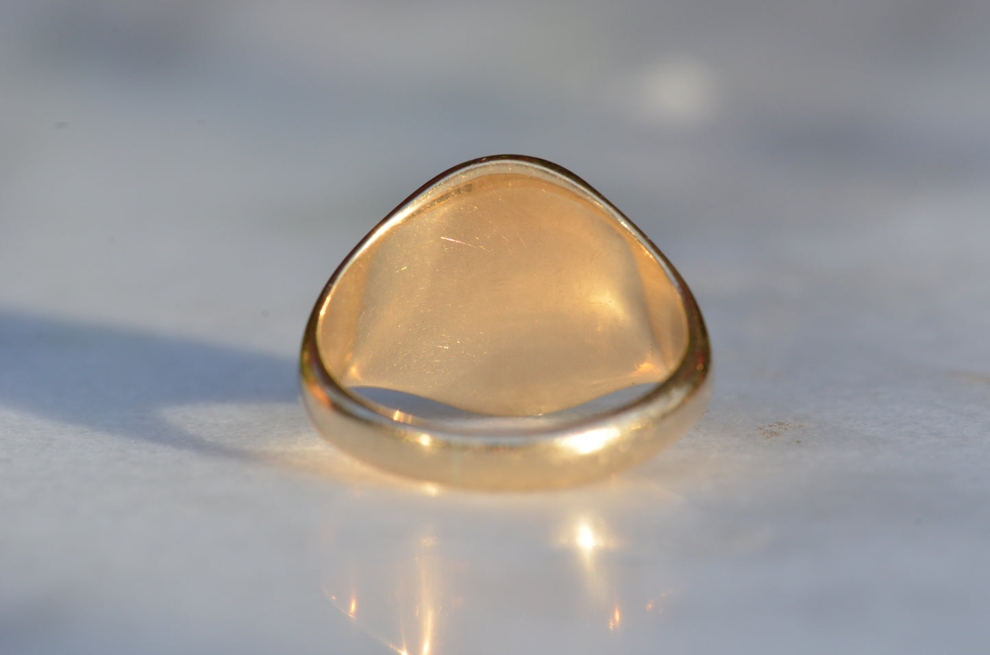Heavy Midcentury Crest Signet Ring