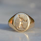 Heavy Midcentury Crest Signet Ring