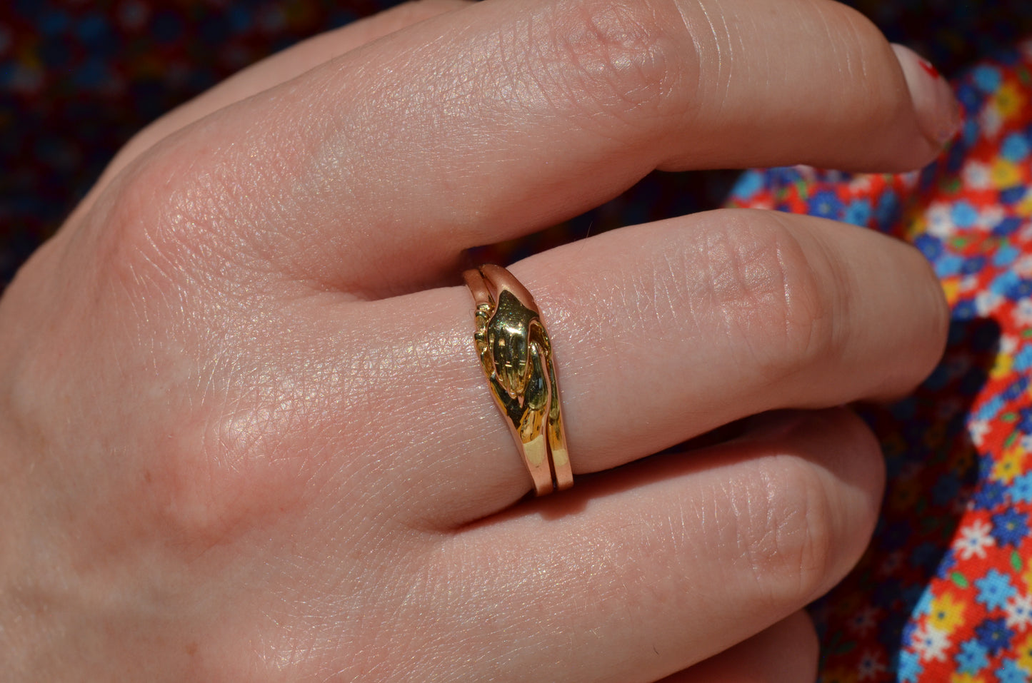 Lovely Estate Gimmel Fede Ring