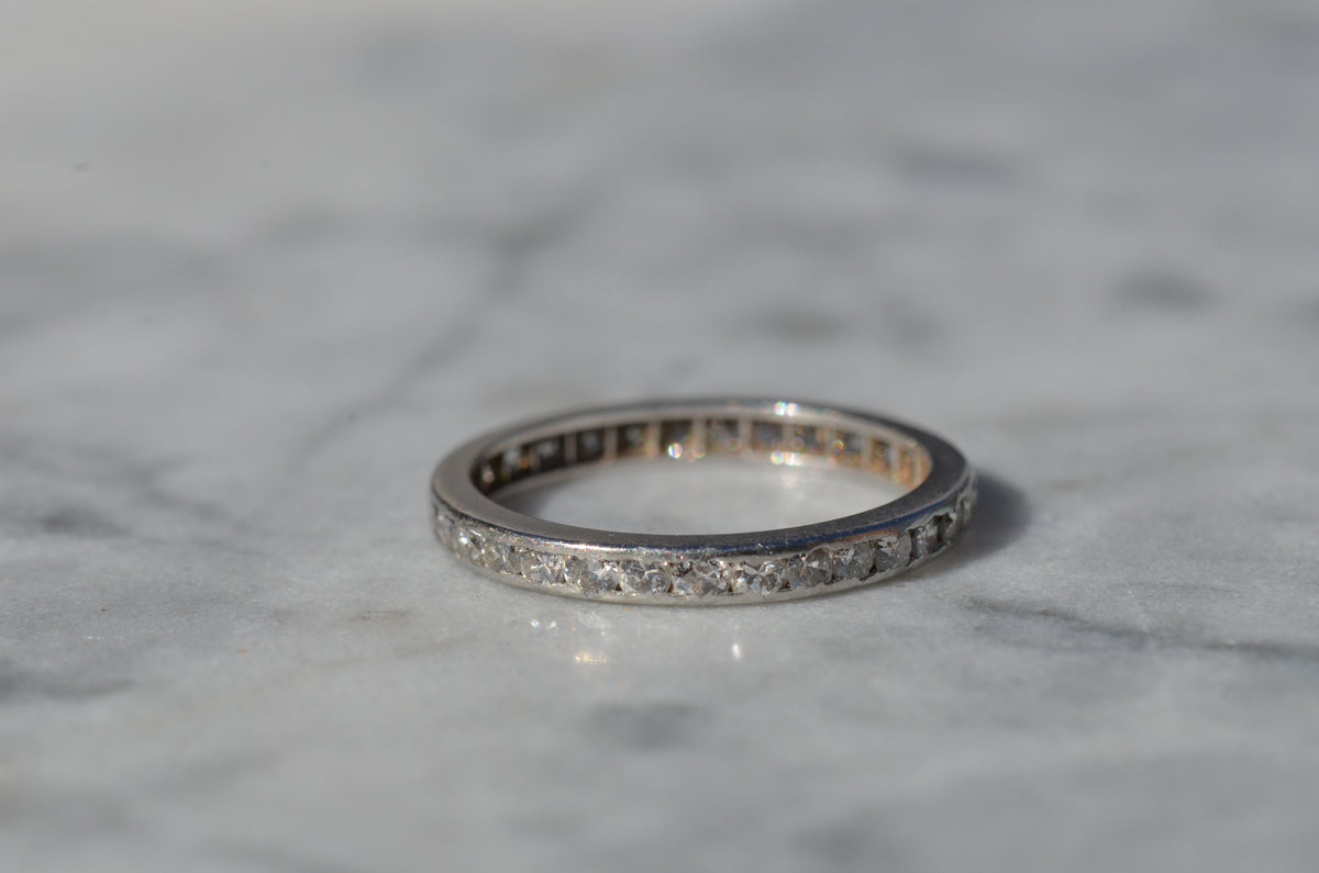 Small Vintage Platinum Eternity Band