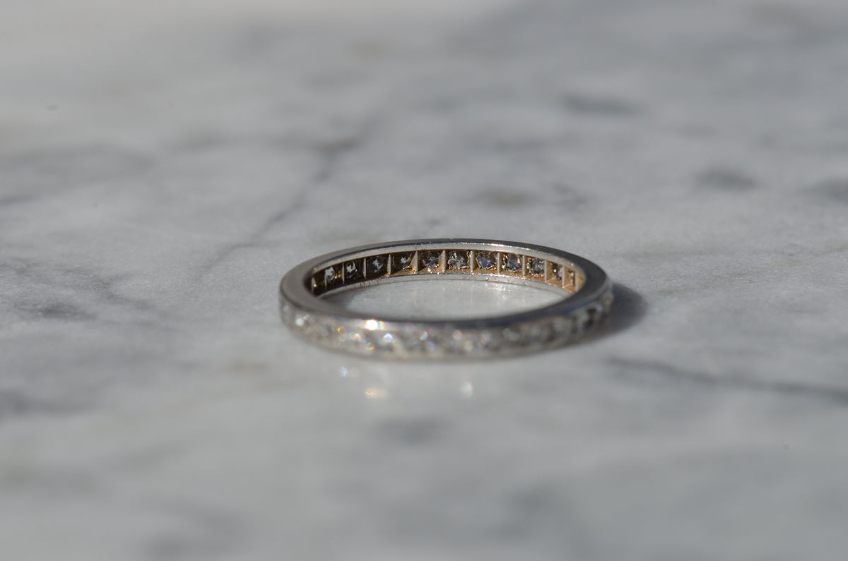 Small Vintage Platinum Eternity Band
