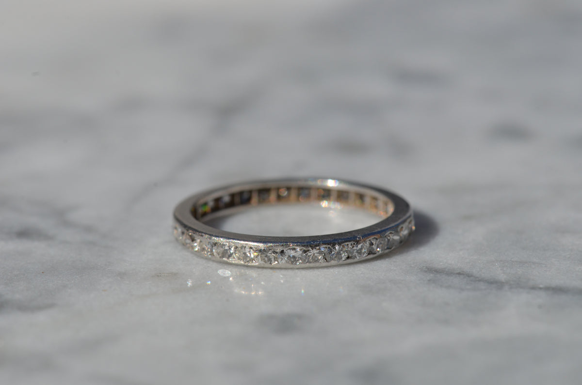 Small Vintage Platinum Eternity Band