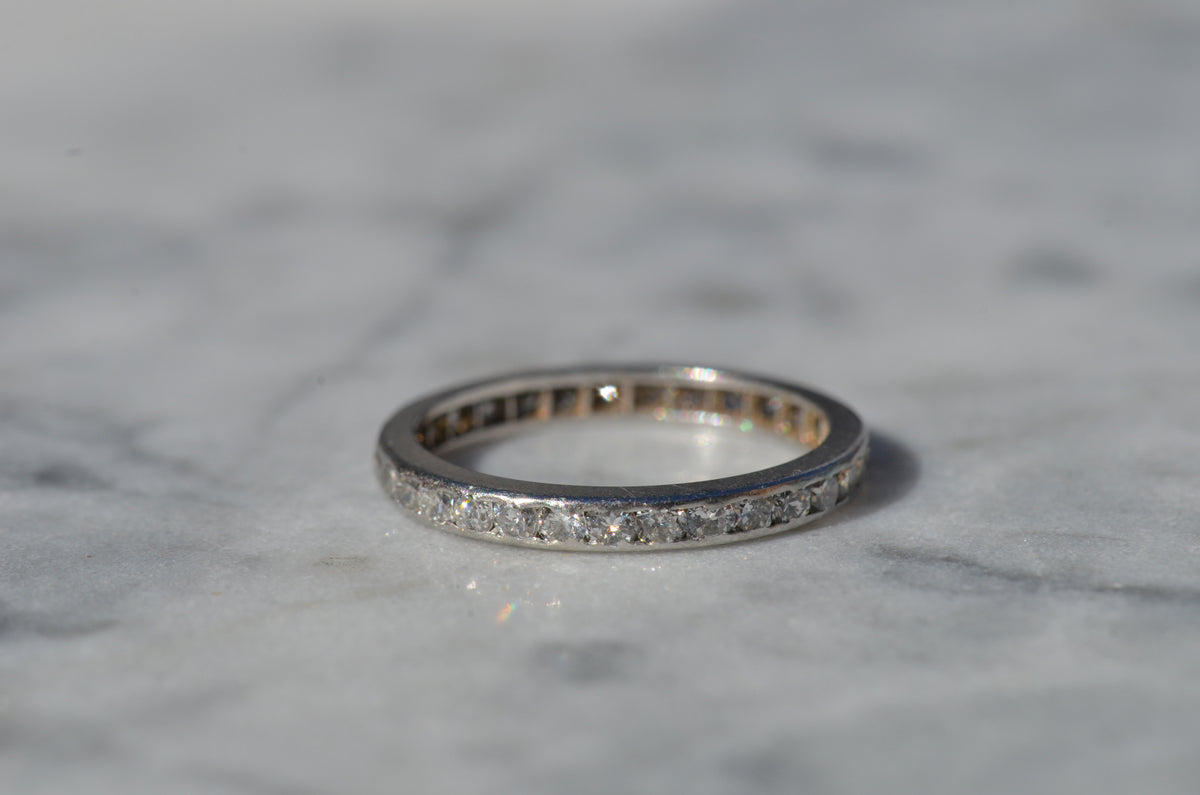 Small Vintage Platinum Eternity Band