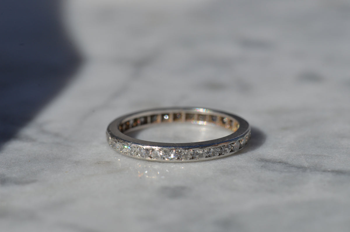 Small Vintage Platinum Eternity Band