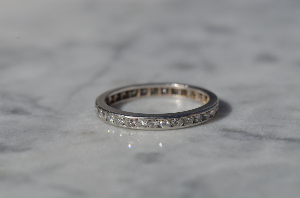 Small Vintage Platinum Eternity Band