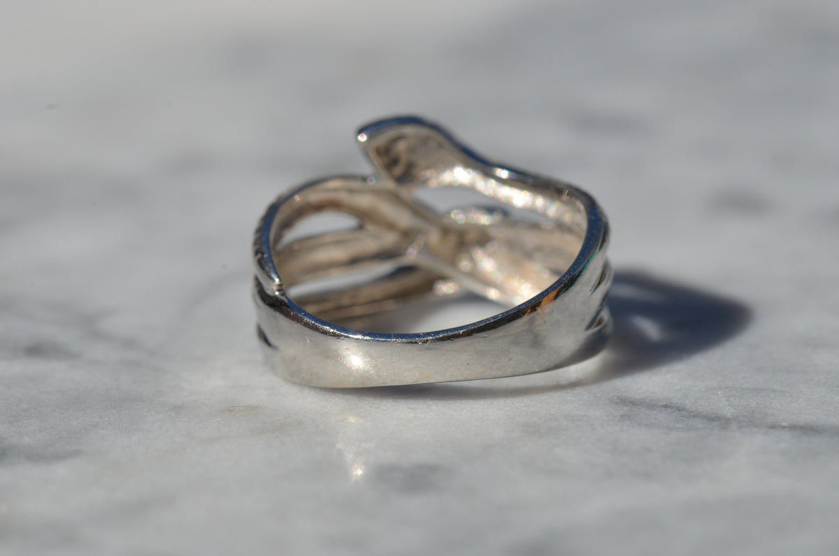Slim Platinum Double Snake Ring