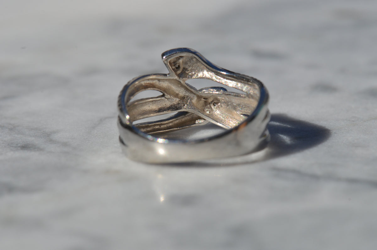 Slim Platinum Double Snake Ring