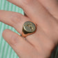 Heavy Midcentury Crest Signet Ring