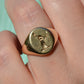 Heavy Midcentury Crest Signet Ring
