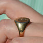 Heavy Midcentury Crest Signet Ring