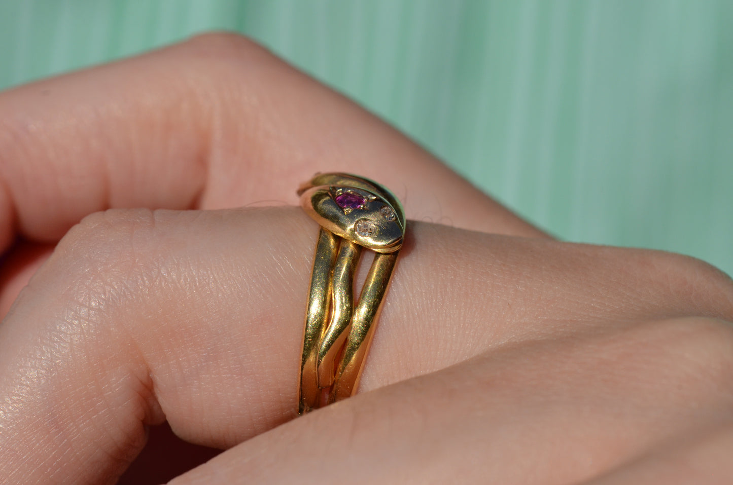 Romantic Victorian Twin Snakes Ring