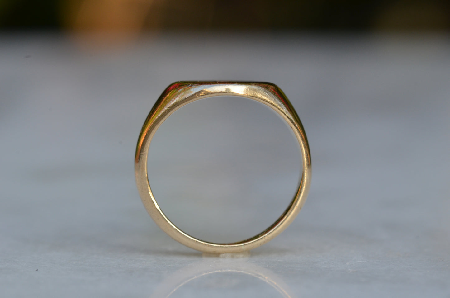 Heavy Midcentury Crest Signet Ring