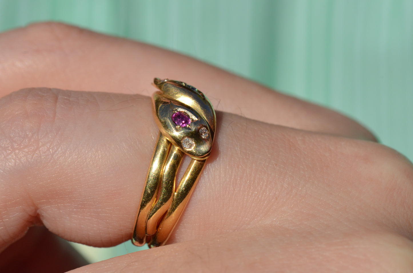 Romantic Victorian Twin Snakes Ring