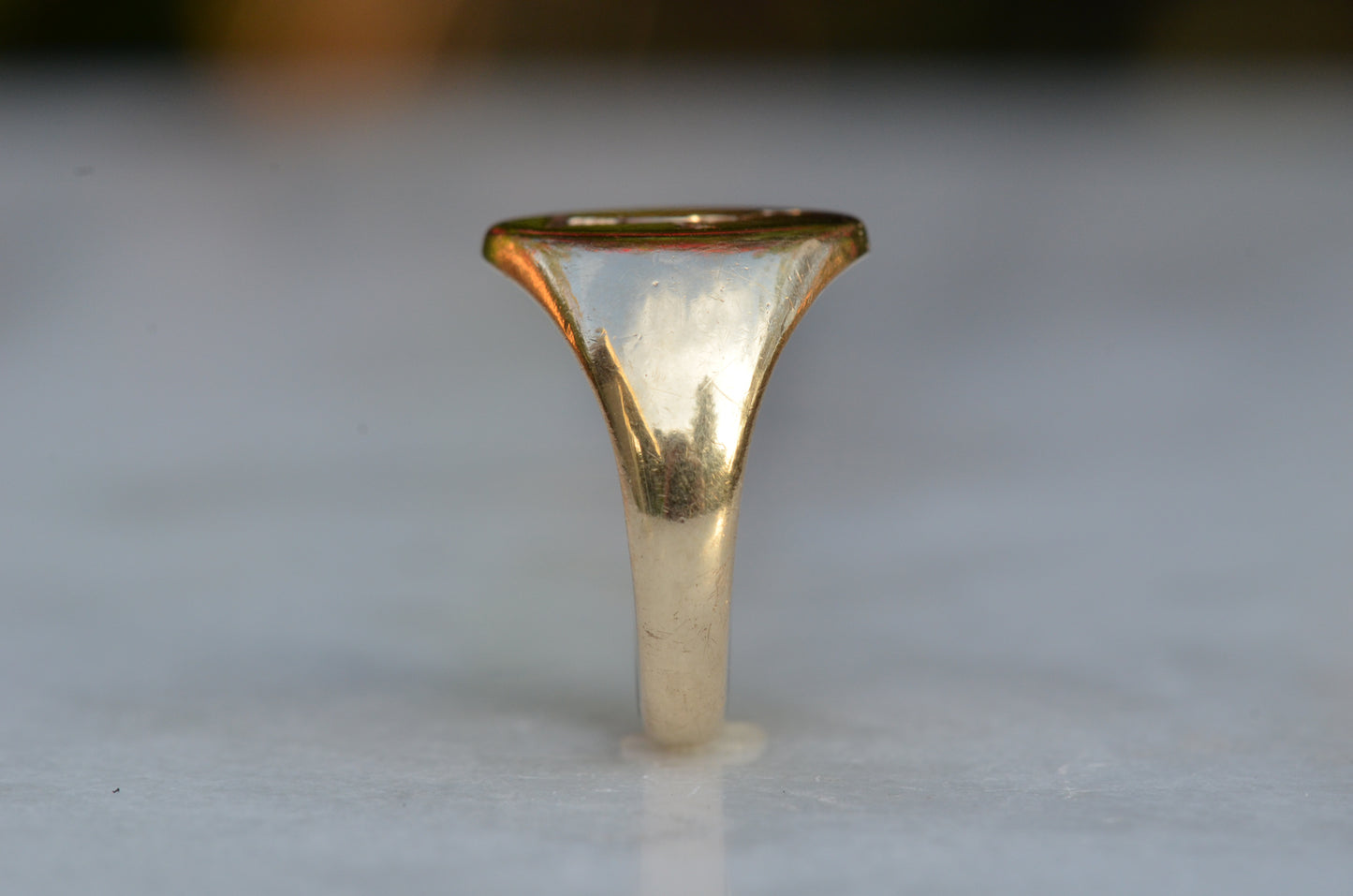 Heavy Midcentury Crest Signet Ring