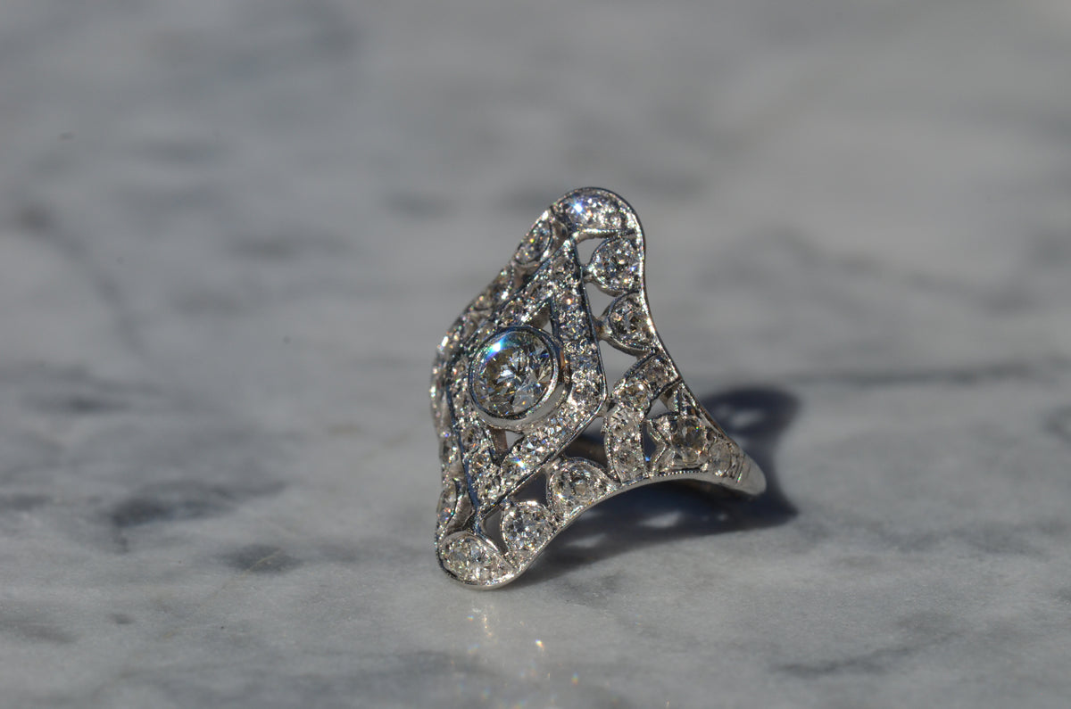 Dazzling Late Deco Dinner Ring