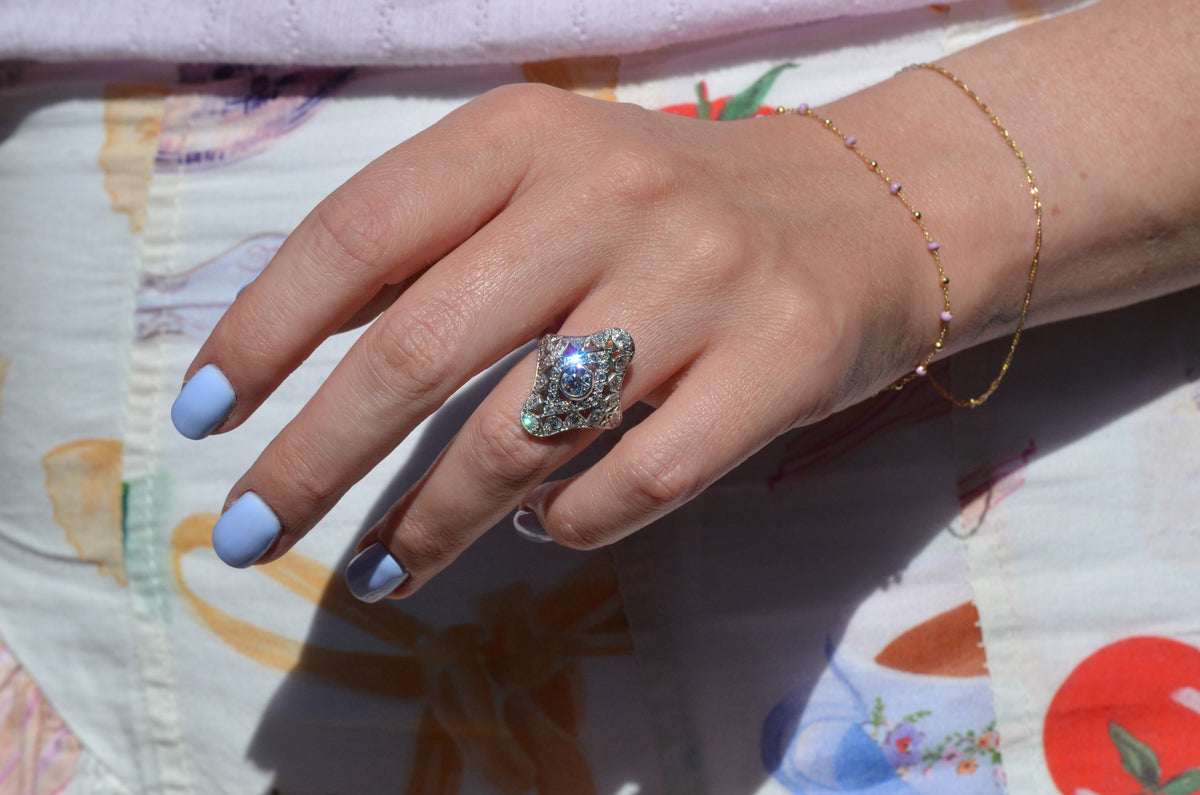 Dazzling Late Deco Dinner Ring