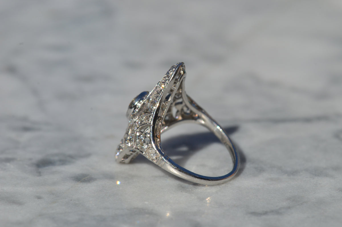 Dazzling Late Deco Dinner Ring