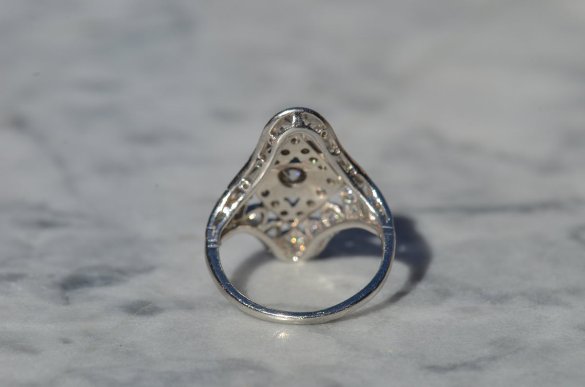 Dazzling Late Deco Dinner Ring