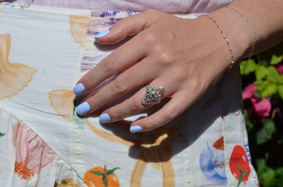 Dazzling Late Deco Dinner Ring