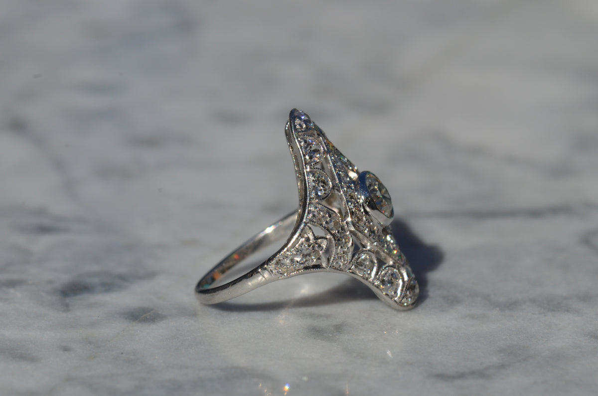 Dazzling Late Deco Dinner Ring