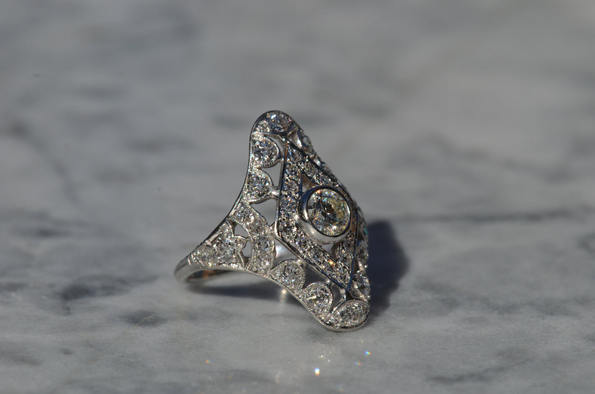 Dazzling Late Deco Dinner Ring