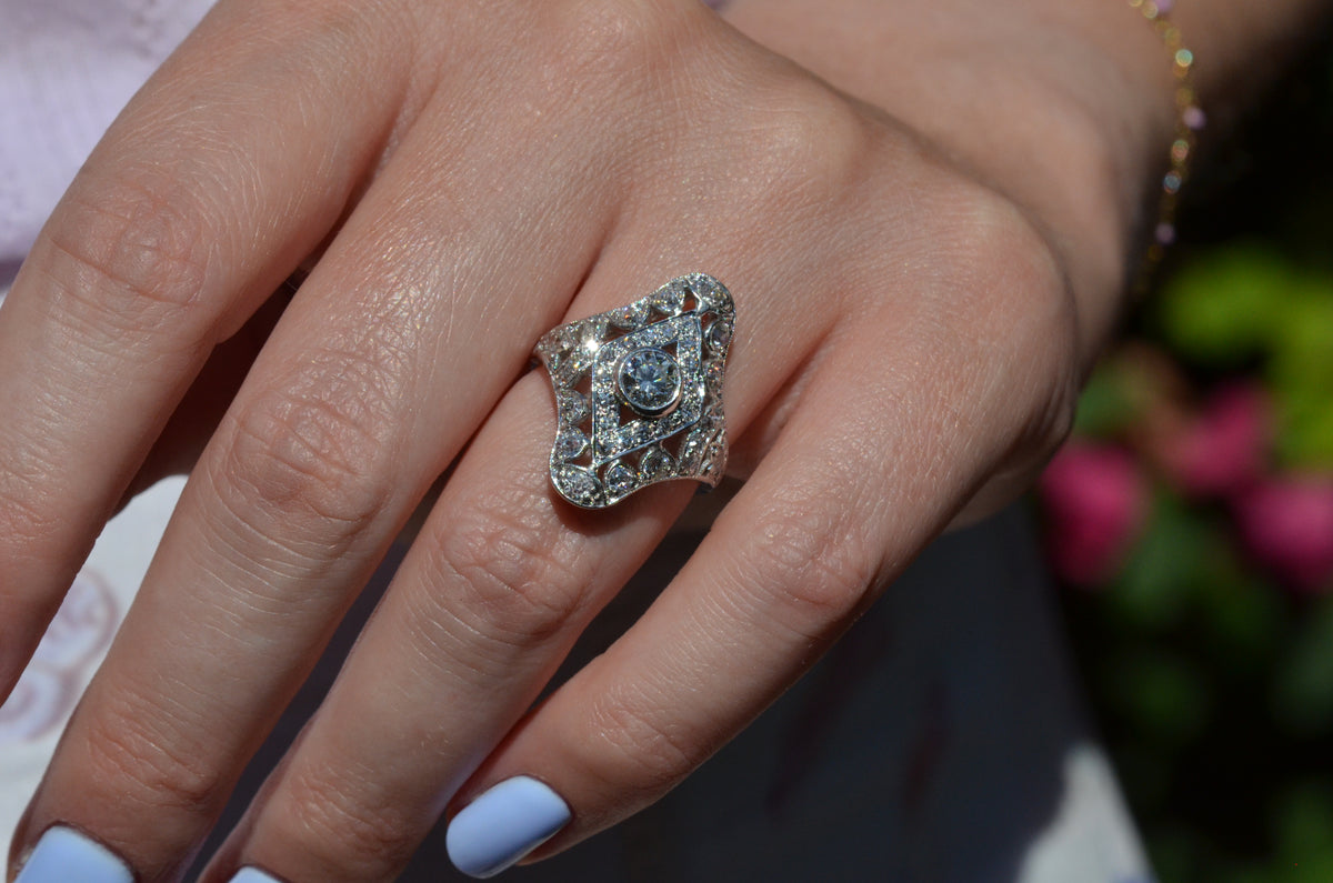 Dazzling Late Deco Dinner Ring