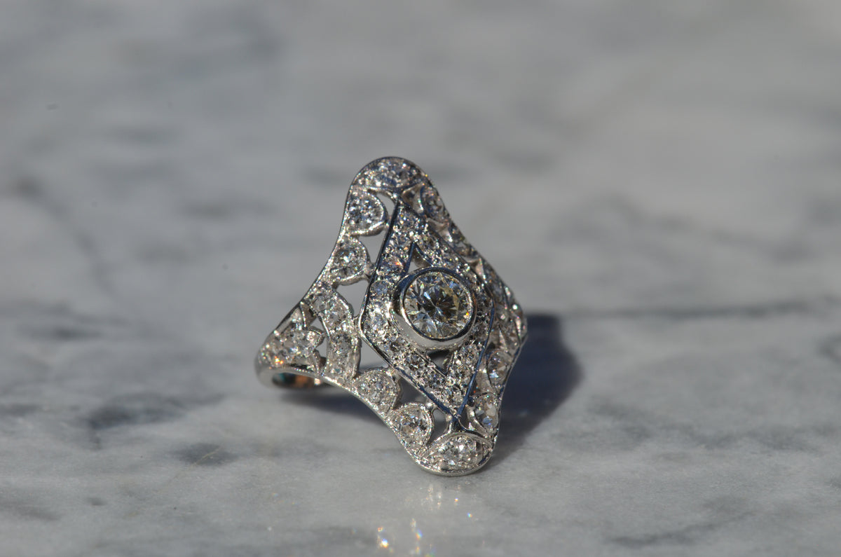 Dazzling Late Deco Dinner Ring