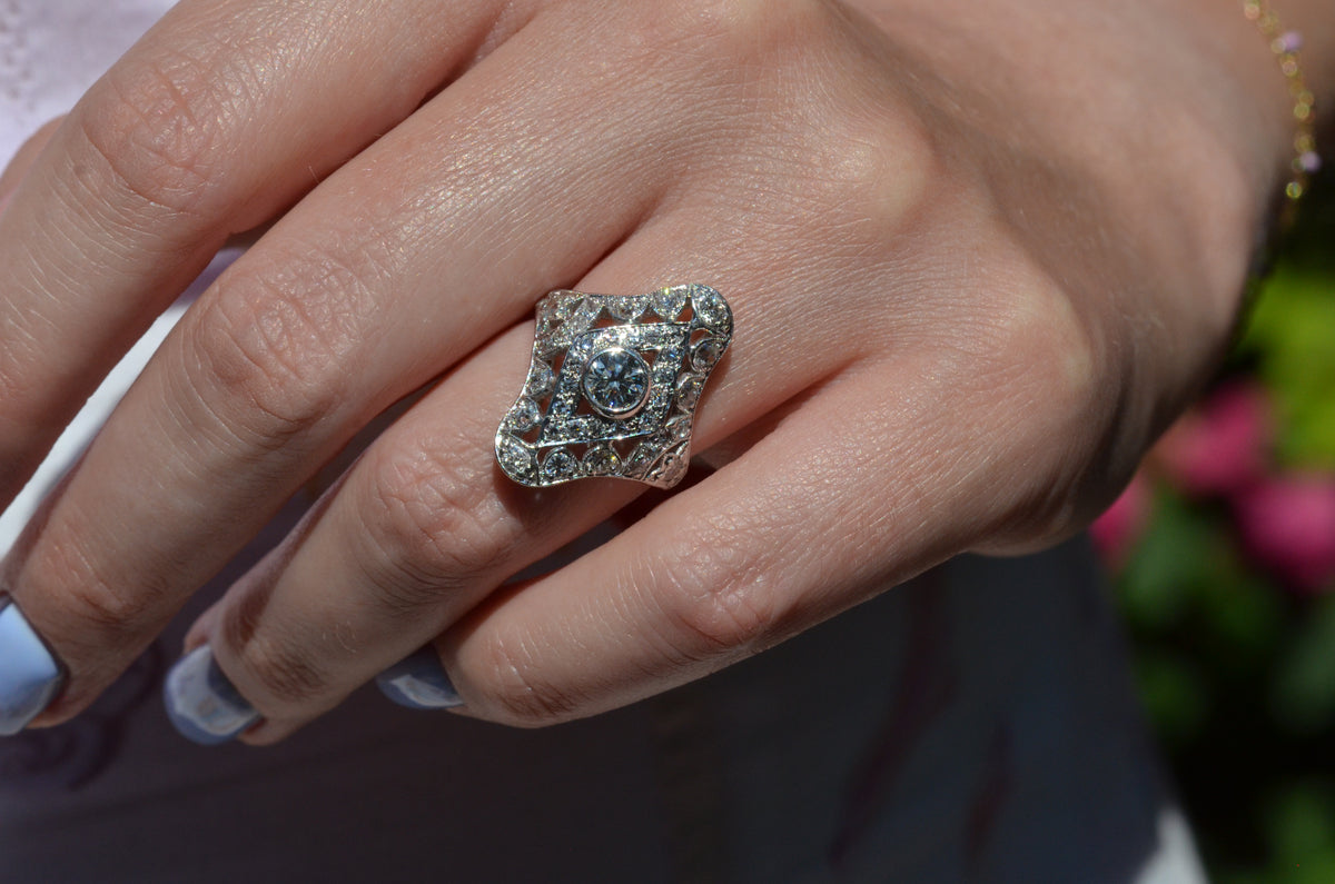 Dazzling Late Deco Dinner Ring