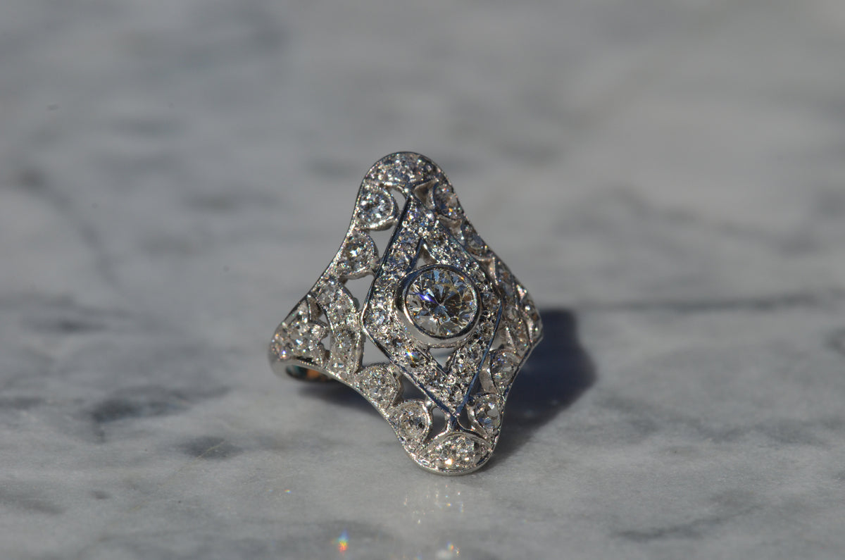 Dazzling Late Deco Dinner Ring