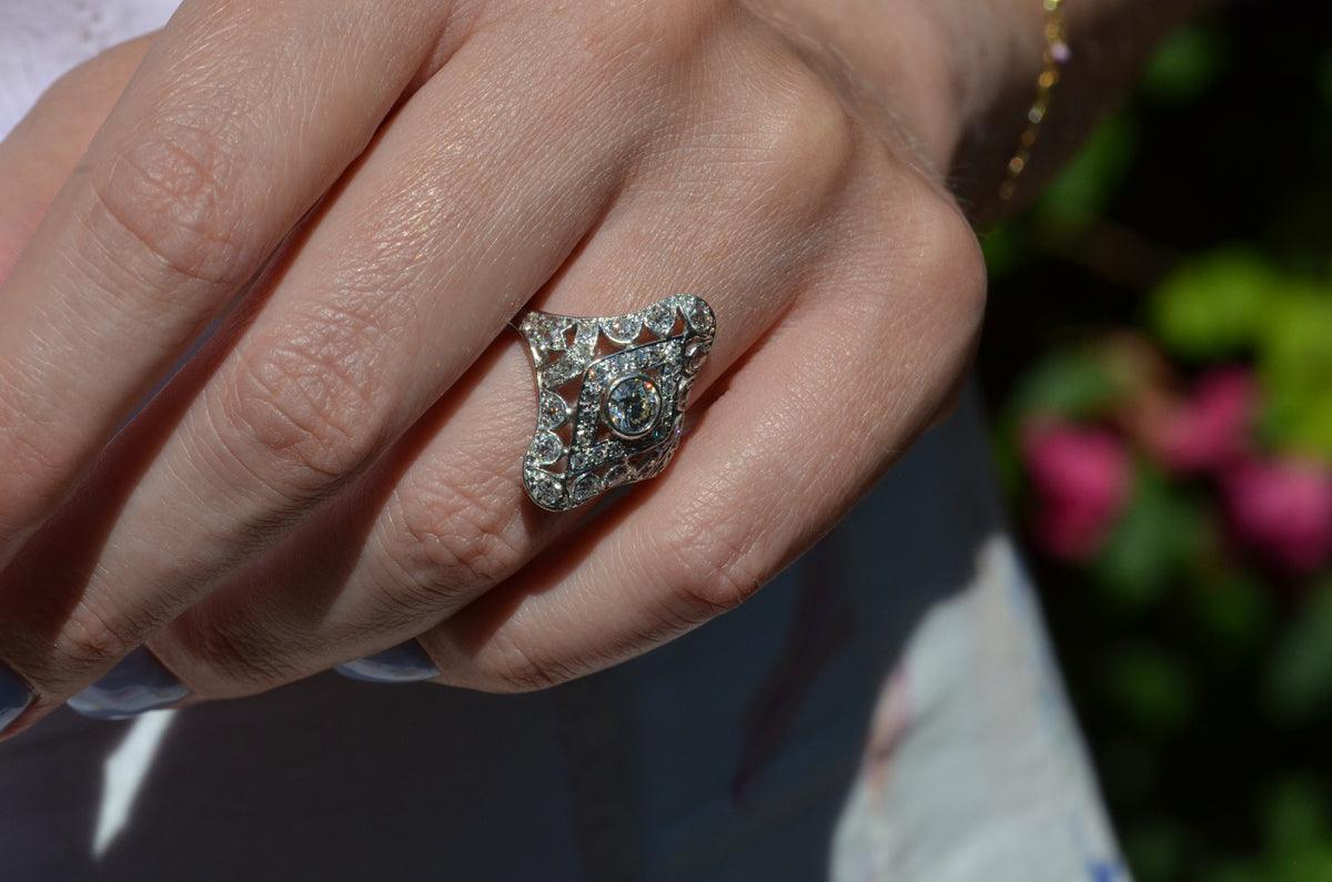 Dazzling Late Deco Dinner Ring