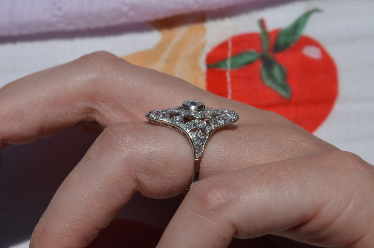 Dazzling Late Deco Dinner Ring