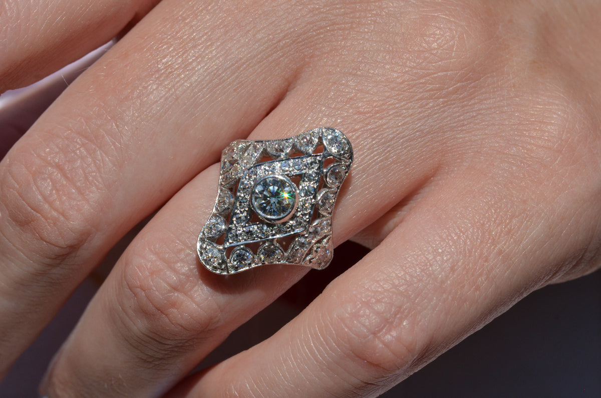 Dazzling Late Deco Dinner Ring