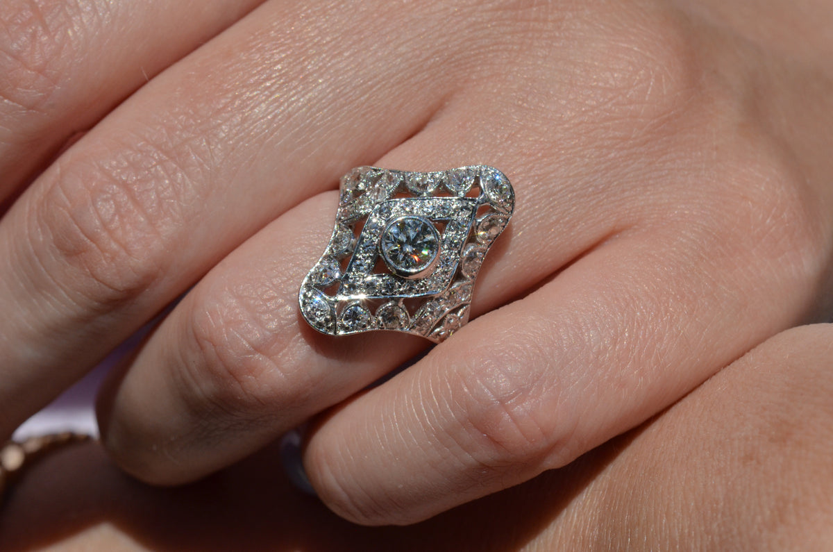 Dazzling Late Deco Dinner Ring